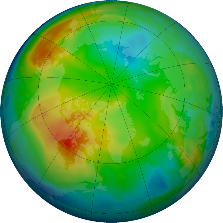 Arctic ozone map for 30 November 2009